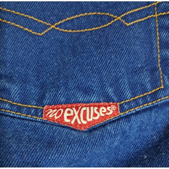Vintage 90s High-Waist Denim Shorts By No Excuses  Size 9/10 100% Cotton Indigo - Picture 10 of 11